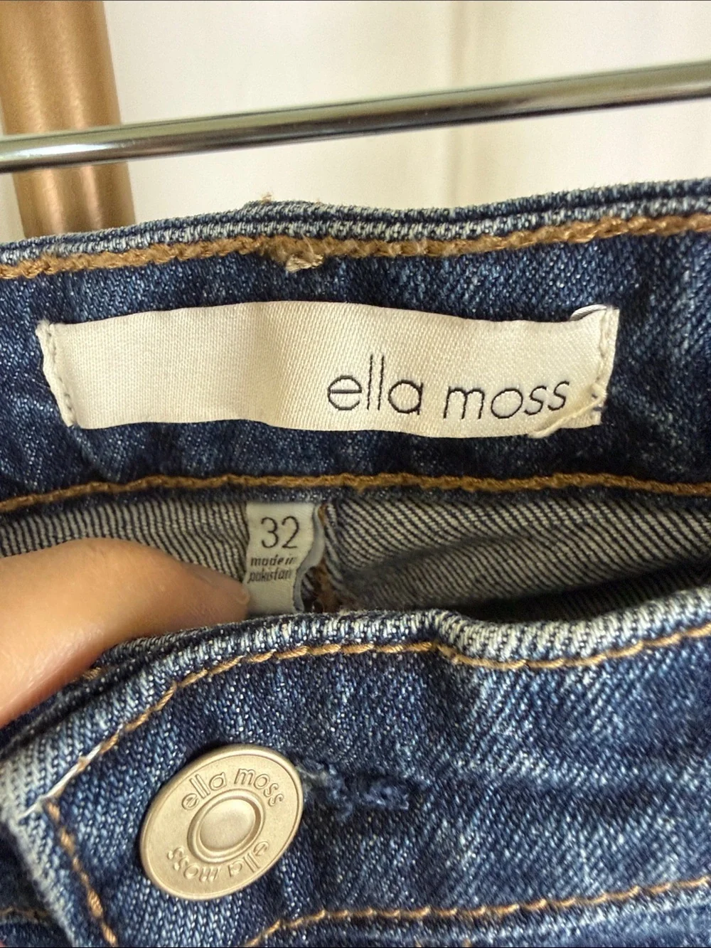Ella Moss High Waist Crop Flare Distressed Cotton Jeans Sz 32 (B7)